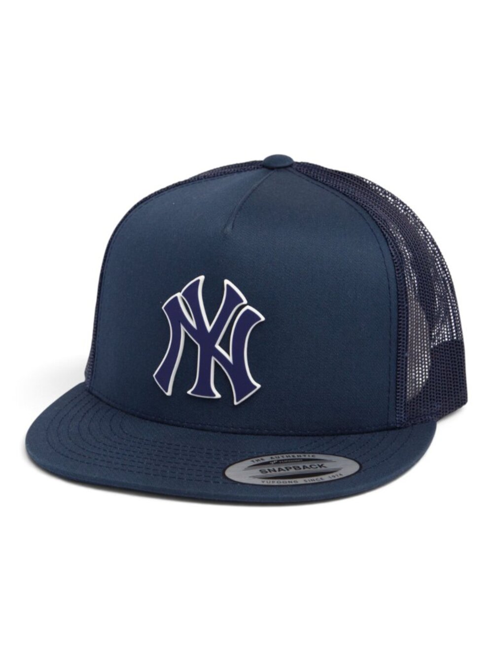 New York Yankees NY Navy 3D YP Snapback Flat Bill Trucker Hat- Navy